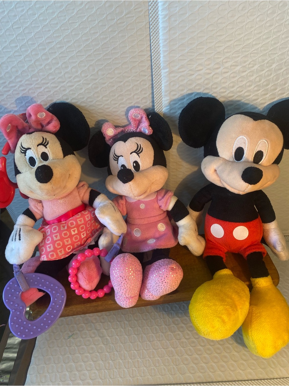 Disney Pink Minnie Mouse Plush Duo with Classic Mickey 3 dolls total